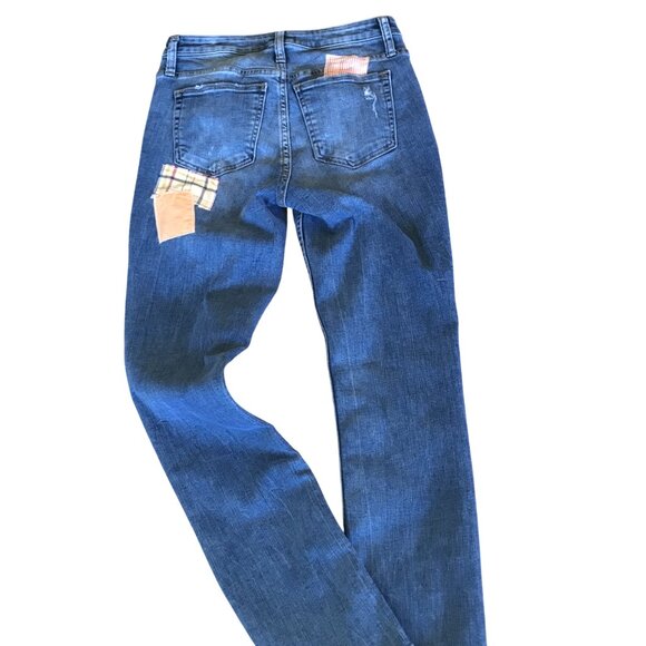 Upcycled Patchwork Jeans, W24 L28.5: Boho Hippie Pants, Spring Pastel Lace - Picture 5 of 13